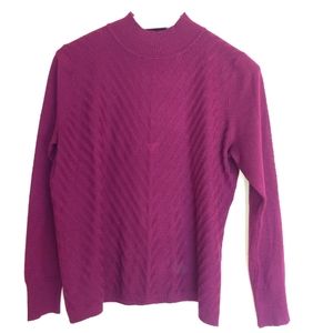 Women's Allison Daley petite medium wine color sweater NWOT vicose/nylon